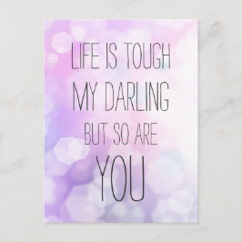 Het leven is moeilijk - Paarse Bokeh Inspirerend Q Briefkaart