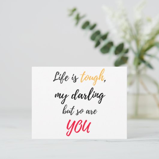 Het leven is moeilijk, schat briefkaart (Staand voorkant)