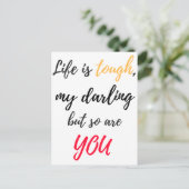 Het leven is moeilijk, schat briefkaart (Staand voorkant)