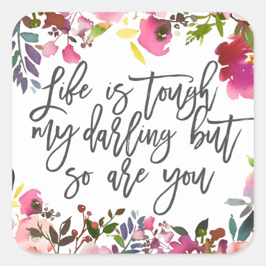 Het leven is moeilijk voor mij, maar jij ook vierkante sticker (Voorkant)