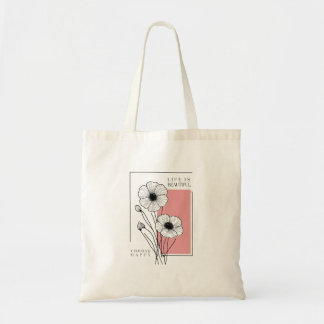 het leven is mooi, bloemenkunst Acrylmuurkunst Tote Bag