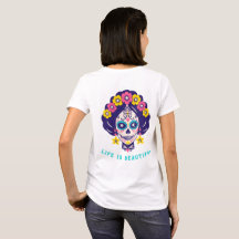 Het leven is mooi Bright Floral Sugar Skull Girl