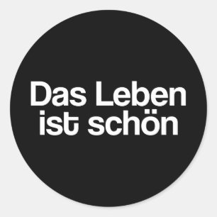 🇩🇪 Het leven is mooi, Duitse tekst Ronde Sticker