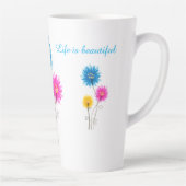 Het leven is mooi en heeft een gezegende dagbloem latte mok (Rechts)