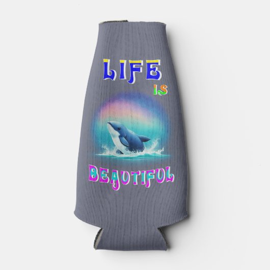 Het leven is mooi Hermanus Afrika September Whale Flesjeskoeler (Voorkant)