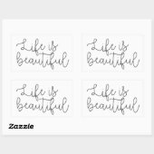 Het leven is mooi, Inspirerend citaat Rechthoekige Sticker (Vel)