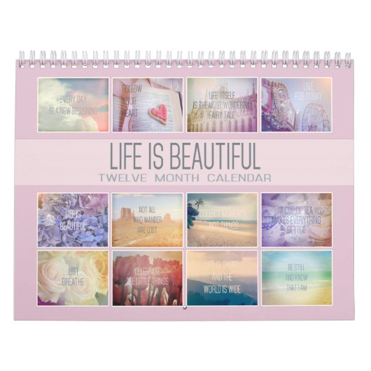 Het leven is mooi Inspirerend | Pastel foto's Kalender (Hoes)