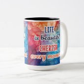 "HET LEVEN IS MOOI KOESTEREN ELK MOMENT" MOK (Voorkant rechts)