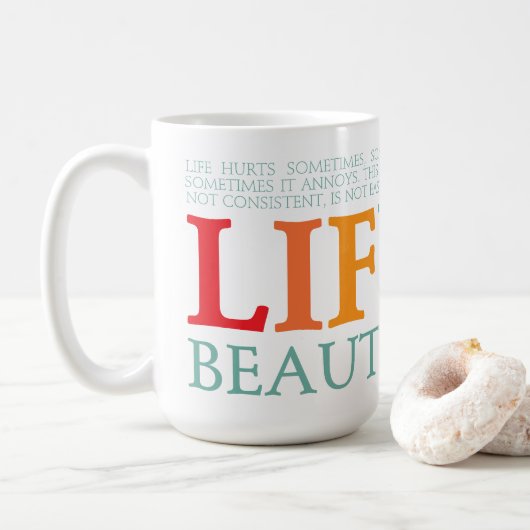 Het leven is mooi koffiemok (Met donut)