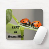Het leven is mooi - Ladybug Muismat (Met muis)