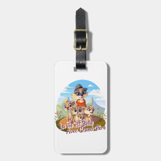 Het leven is mooi met grootvader bagagelabel (Voorkant verticaal)