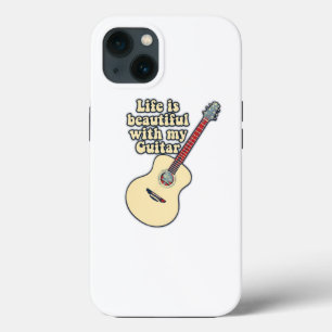 Het leven is mooi met mijn gitaar. positieve woord Case-Mate iPhone case