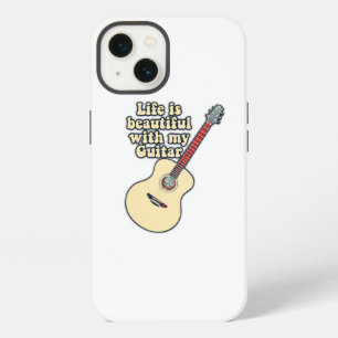 Het leven is mooi met mijn gitaar. positieve woord iPhone 13 hoesje