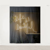 Het Leven Is Mooi Neonlichten Wandkleed (Voorkant)