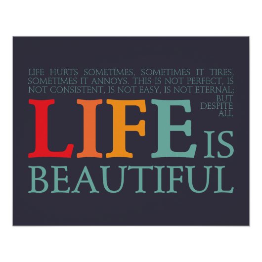 Het leven is mooi perfect poster (Voorkant)