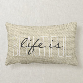 "Het leven is mooi" Persoonlijke Linen Kussen