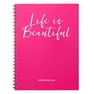 Het leven is mooi Pink Bedrijfsnaam Blog Merk Notitieboek