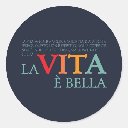 Het leven is mooi ronde sticker (Voorkant)