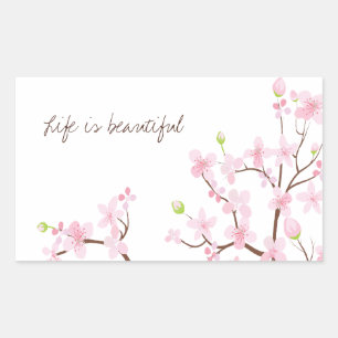 Het leven is mooie Cherry Blossoms Sticker