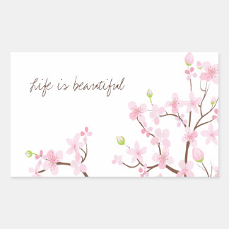 Het leven is mooie Cherry Blossoms Sticker