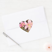 HET LEVEN IS MOOIE roze lelies hart stickers (Envelop)