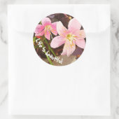 HET LEVEN IS MOOIE roze lelies stickers (Tas)