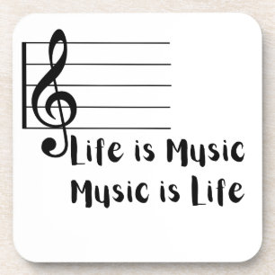 Het leven is muziek, muziek is leven bier onderzetter
