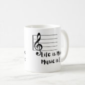 Het leven is muziek, muziek is leven koffiemok (Voorkant rechts)