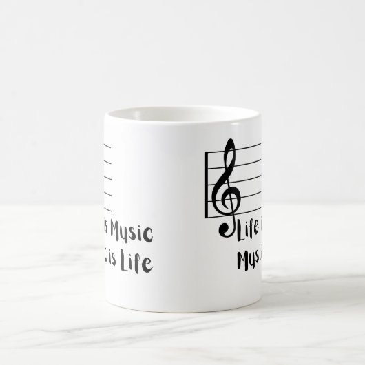 Het leven is muziek, muziek is leven koffiemok (Center)