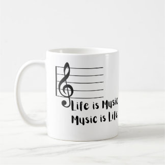 Het leven is muziek, muziek is leven koffiemok