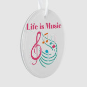Het leven is Muziek op een Ornament (voorkant)