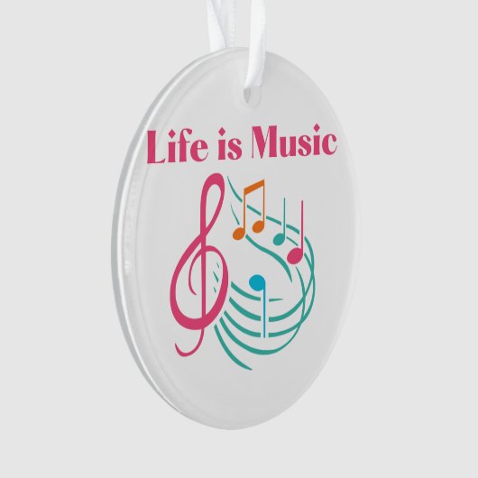 Het leven is Muziek op een Ornament (voorkant)