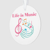 Het leven is Muziek op een Ornament (voorkant)