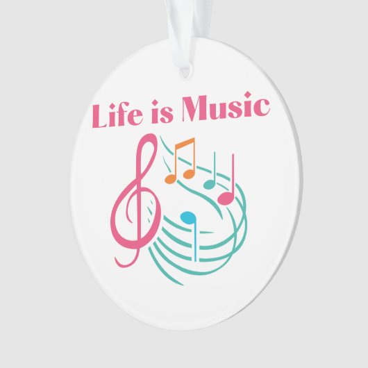 Het leven is Muziek op een Ornament (voorkant)