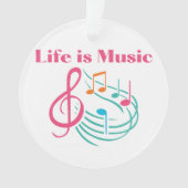 Het leven is Muziek op een Ornament (voorkant)