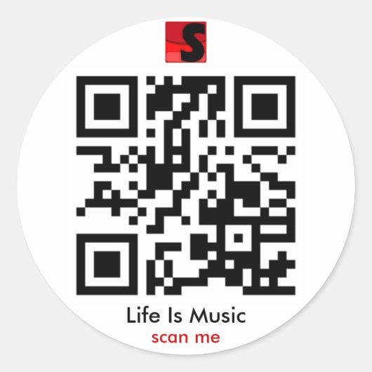 Het leven is muziek QR Sticker (Voorkant)