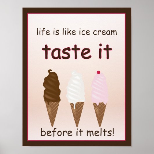 Het leven is net als Ice Cream Poster (Voorkant)
