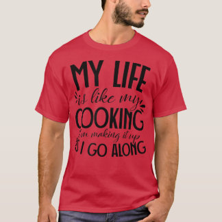 Het leven is net als mijn kookontwerp-kookpan t-shirt