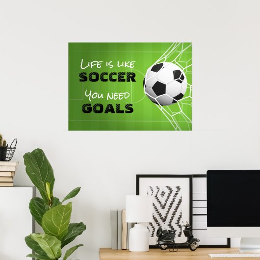 Het leven is net als Voetbal Poster (Thuiskantoor)