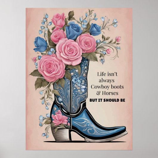 Het leven is niet altijd cowboylaarzen poster (Voorkant)
