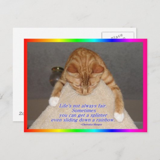 Het leven is niet eerlijk briefkaart (Voorkant / Achterkant)