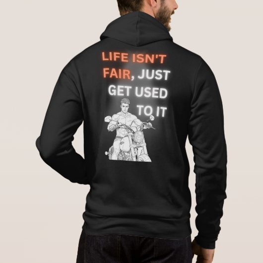 Het leven is niet eerlijk hoodie (Achterkant)