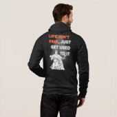 Het leven is niet eerlijk hoodie (Achterkant volledig)