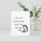 Het leven is niet perfect, maar je haar kan wel. briefkaart (Staand voorkant)