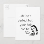 Het leven is niet perfect, maar je haar kan wel. briefkaart (Voorkant / Achterkant)