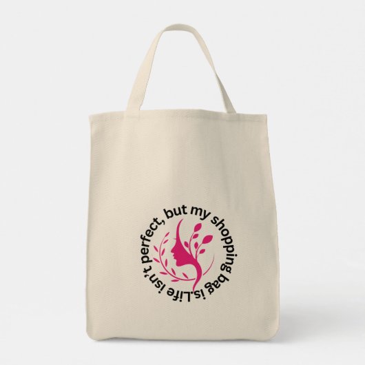 Het leven is niet perfect, maar mijn Canvas tas is (Achterkant)