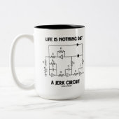 Het leven is niets anders dan een aardse natuurkun tweekleurige koffiemok (Links)