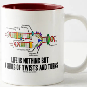 Het leven is niets anders dan een reeks draaien en tweekleurige koffiemok