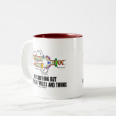 Het leven is niets anders dan een reeks draaien en tweekleurige koffiemok (Voorkant links)