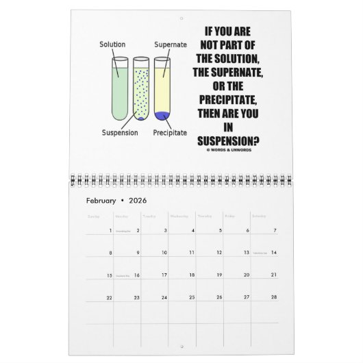 Het leven is niets dan Chemische Houding 20XX Kalender (Feb 2026)